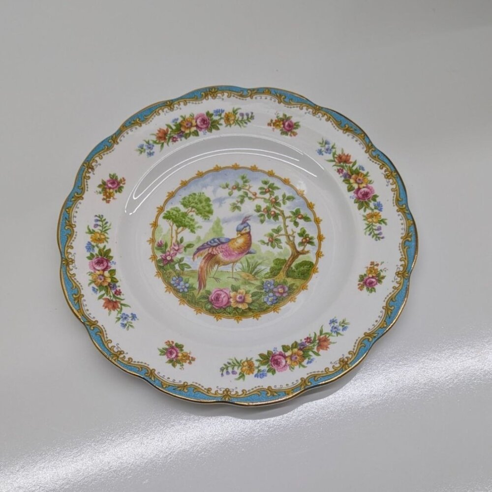 Royal Albert Chelsea Bird Bone China Plate 8" England Floral Bird Vintage Collec